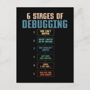 Coding Humor Debugging Programming Bug Coder Postcard