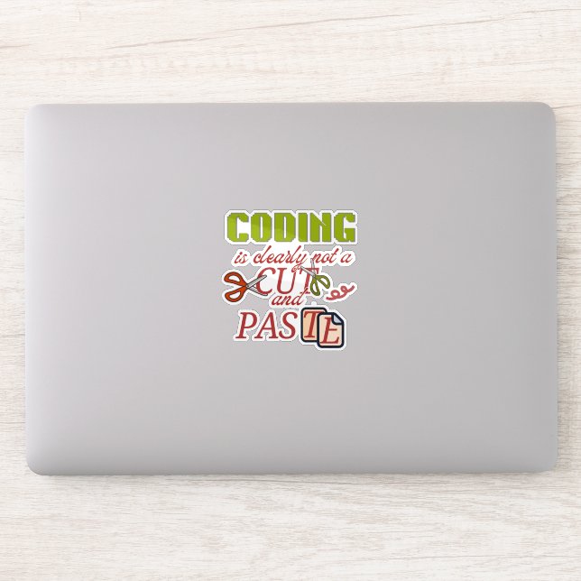 Coding Is Not Just Cut and Paste Sticker (Computer)