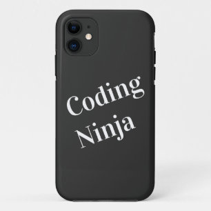 Coding Ninja Black White iPhone 11 Case
