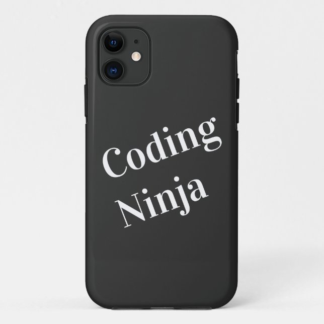 Coding Ninja Black White  Case-Mate iPhone Case (Back)
