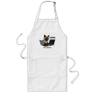 Coding Siamese Cat Cartoon Long Apron