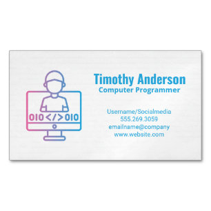 Coding   Software Engineer Magnetic Business Card
