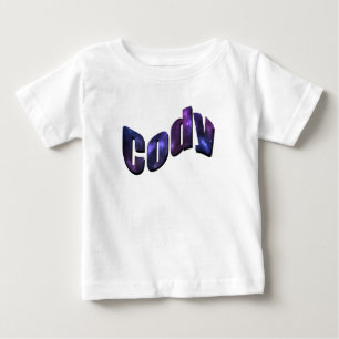 Cody Name Made With Blue Nebula Clouds, Baby T-Shirt