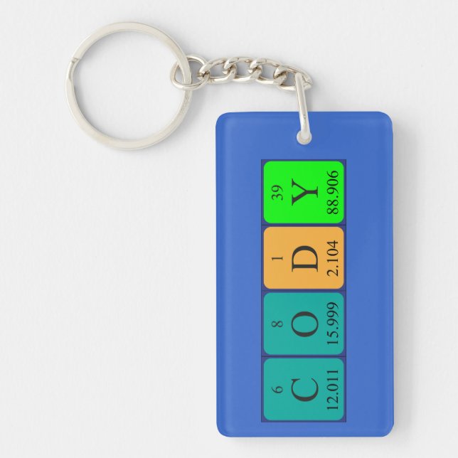 Cody periodic table name keyring (Front)
