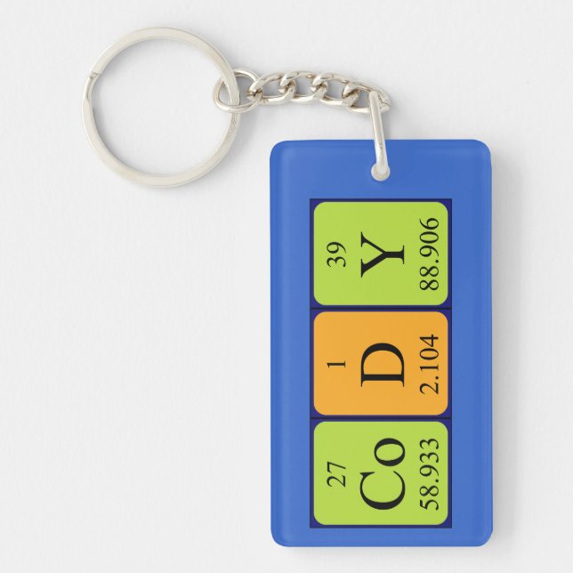 Cody periodic table name keyring (Front)