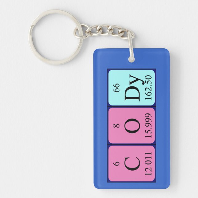 Cody periodic table name keyring (Front)