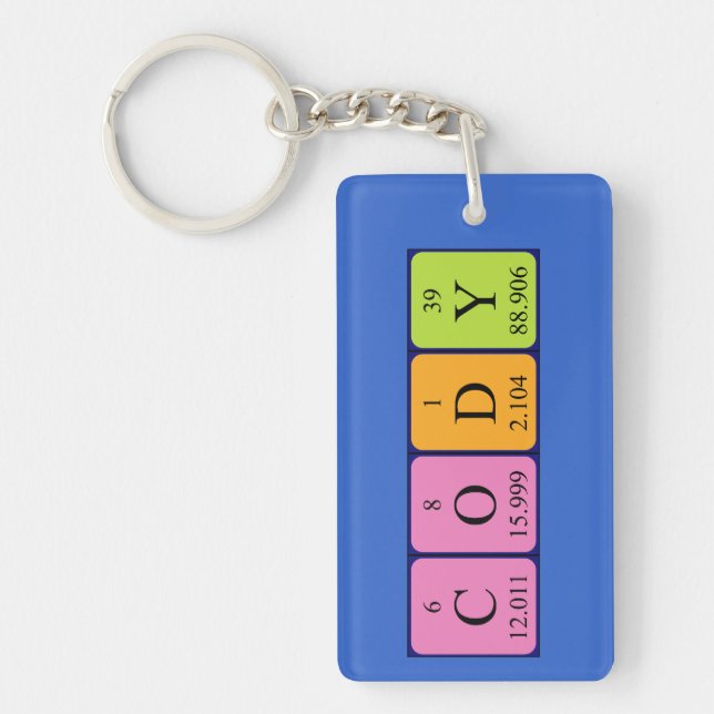 Cody periodic table name keyring (Front)