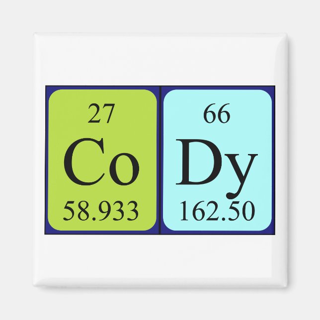 Cody periodic table name magnet (Front)