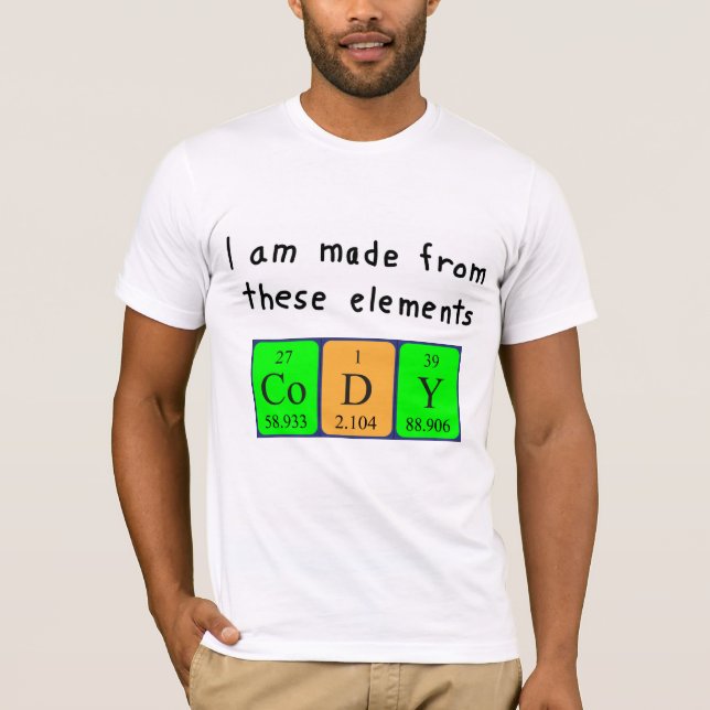 Cody periodic table name shirt (Front)