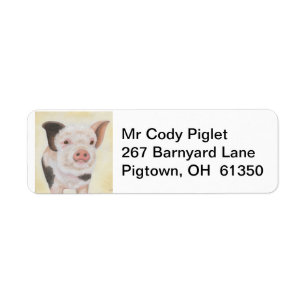Cody the Piglet return address label