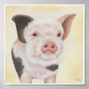 Cody the Piglet square poster print