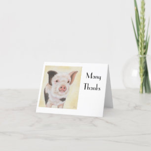 Cody the Piglet Thank You Notecard