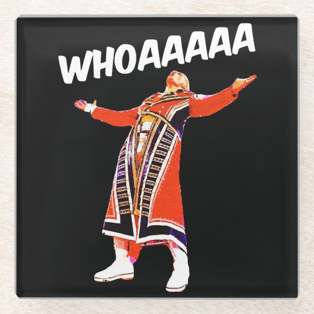 Cody whoaaa glass coaster (Front)