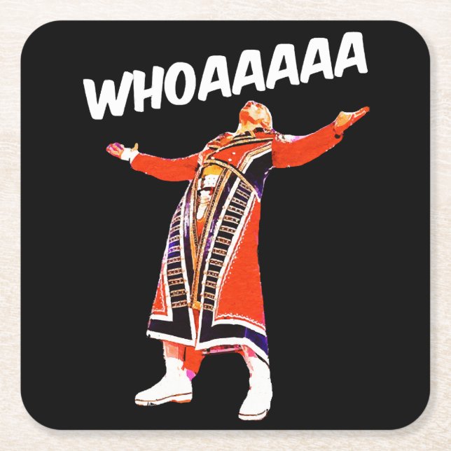 Cody whoaaa square paper coaster (Front)