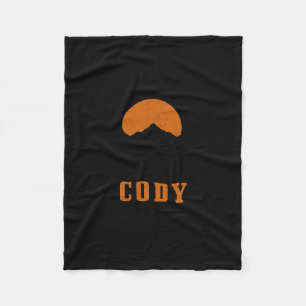 Cody Wyoming Vintage Mountains Usa America Souveni Fleece Blanket
