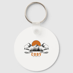 Cody Wyoming Vintage Mountains Usa America Souveni Key Ring