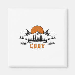 Cody Wyoming Vintage Mountains Usa America Souveni Magnet