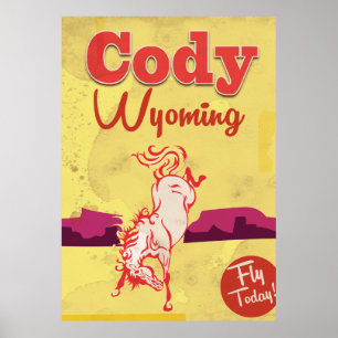 Cody Wyoming vintage travel poster