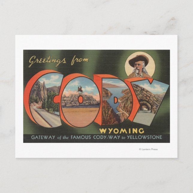 Cody, WyomingLarge Letter ScenesCody, WY Postcard (Front)