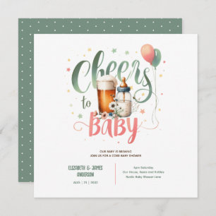 COED Baby Brewing Beers Bottles Cheers Wildflowers Invitation