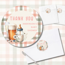 COED Cheers Baby Sage Peach Bottles Brews Shower