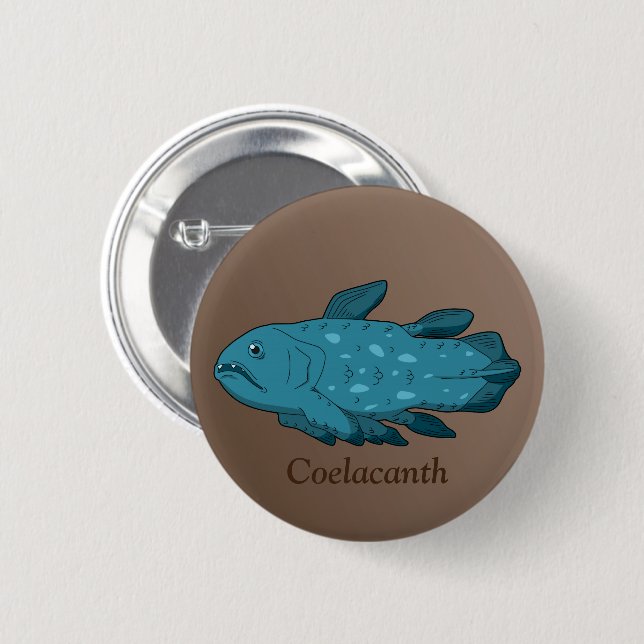 Coelacanth 6 Cm Round Badge (Front & Back)