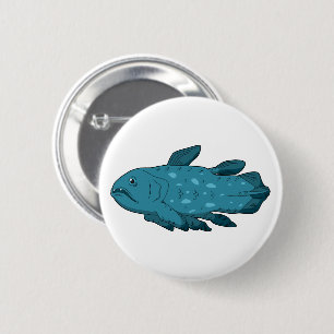 Coelacanth- The Living Fossil 6 Cm Round Badge