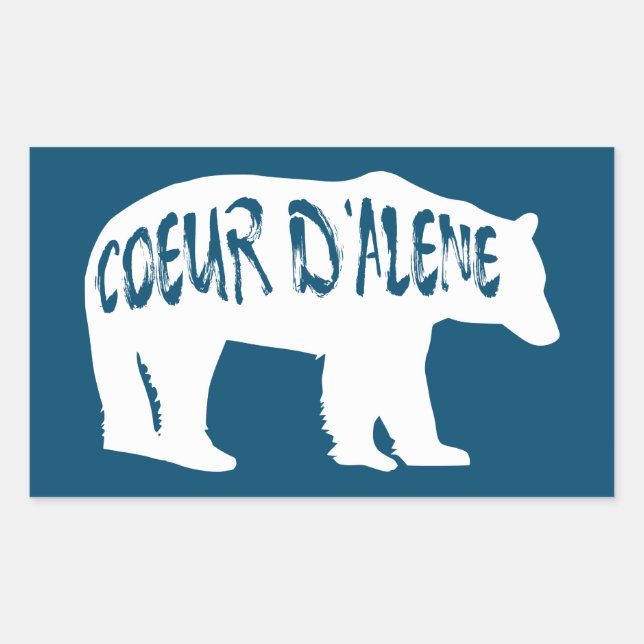 Coeur d'Alene Idaho Bear Rectangular Sticker (Front)