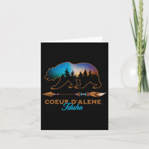 Coeur D'alene Idaho Bear Starry Night Travel Souve Card
