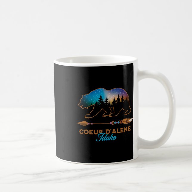 Coeur D'alene Idaho Bear Starry Night Travel Souve Coffee Mug (Right)