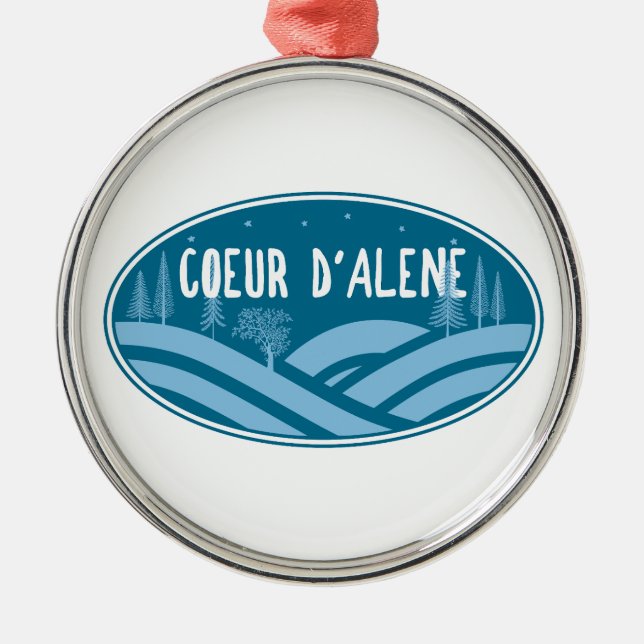 Coeur d'Alene Idaho Outdoors Metal Ornament (Front)