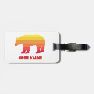 Coeur d'Alene Idaho Rainbow Bear Luggage Tag