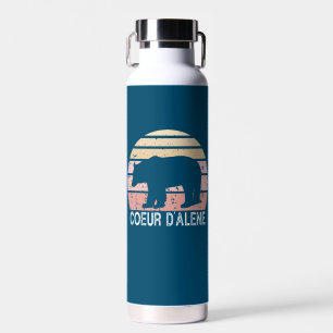 Coeur d'Alene Idaho Retro Bear Water Bottle