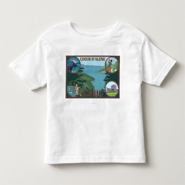 Coeur D'Alene, IdahoScenic Travel Poster Toddler T-Shirt (Front)