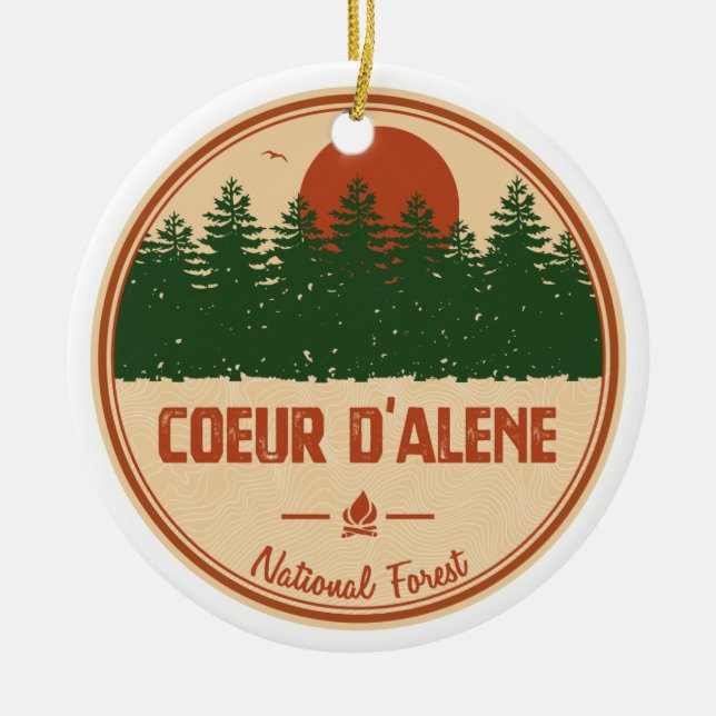 Coeur D'Alene National Forest Ceramic Ornament (Front)
