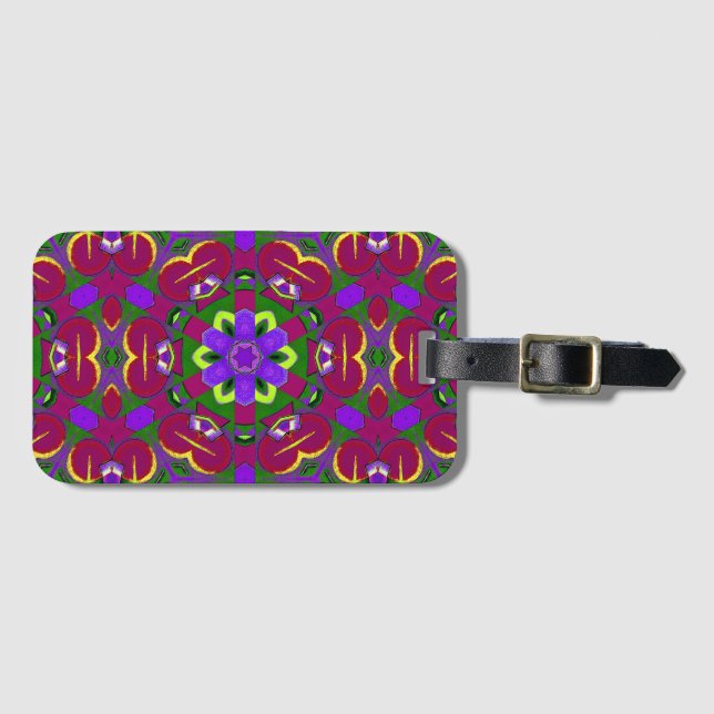 Cœurs kaléidoscope - Hearts painting kaleidoscope  Luggage Tag (Front Horizontal)