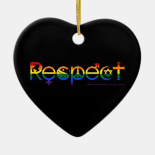 Coexist with Respect Gay Pride Ceramic Ornament