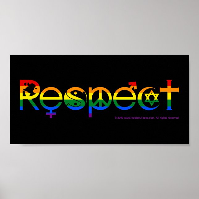 Coexist with Respect LGBT Gay Pride Poster (Front)