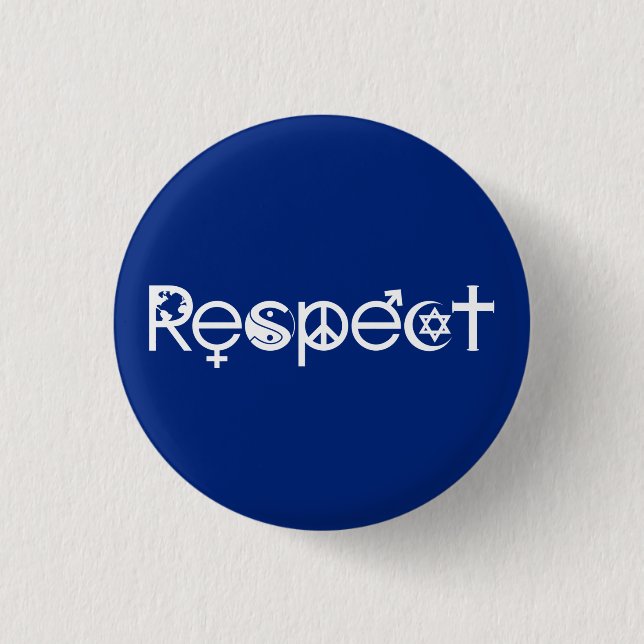 Coexist with Respect - Peace Kindness & Tolerance 3 Cm Round Badge (Front)