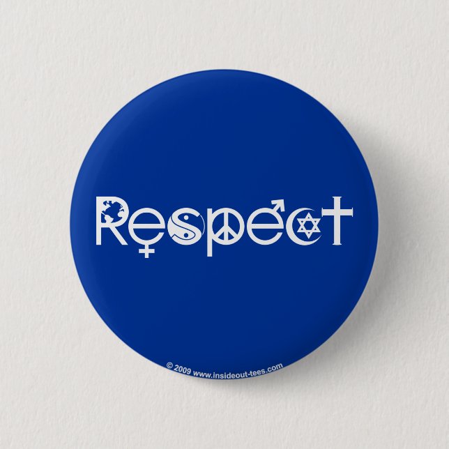 Coexist with Respect - Peace Kindness & Tolerance 6 Cm Round Badge (Front)