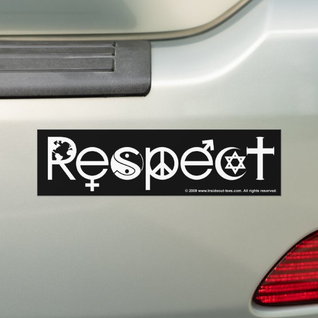 Coexist with Respect - Peace Kindness & Tolerance Bumper Sticker (On Car)