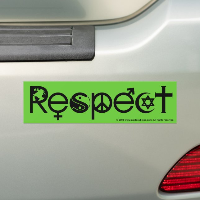 Coexist with Respect - Peace Kindness & Tolerance Bumper Sticker (On Car)