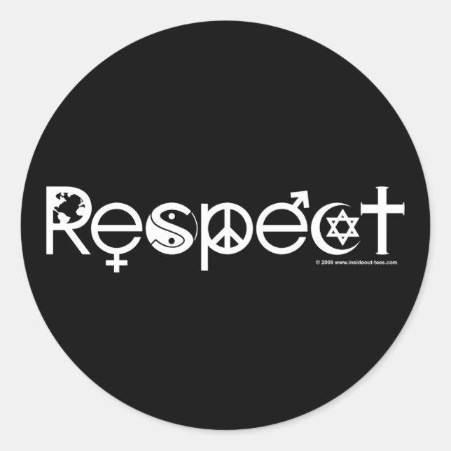 Coexist with Respect - Peace Kindness & Tolerance Classic Round Sticker (Front)