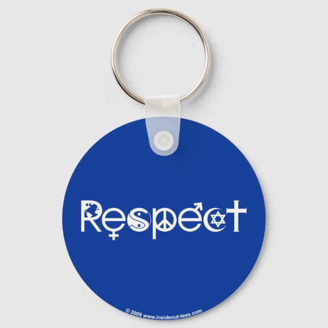 Coexist with Respect - Peace Kindness & Tolerance Key Ring (Front)