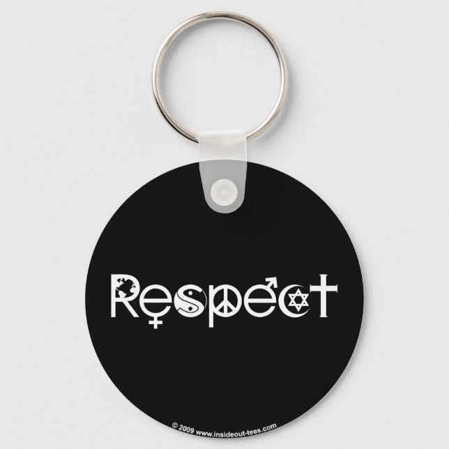 Coexist with Respect - Peace Kindness & Tolerance Key Ring (Front)