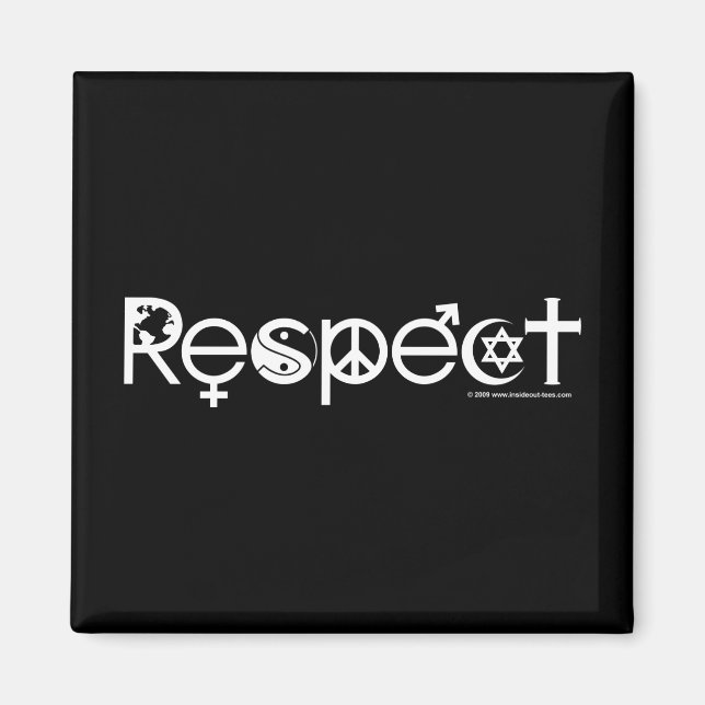 Coexist with Respect - Peace Kindness & Tolerance Magnet (Front)