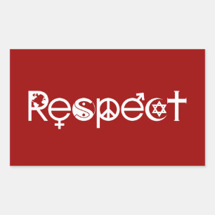 Coexist with Respect - Peace Kindness & Tolerance Rectangular Sticker