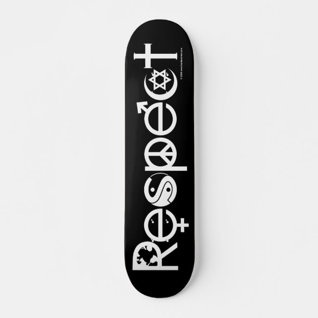 Coexist with Respect - Peace Kindness & Tolerance Skateboard (Front)