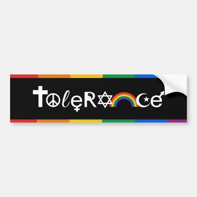 COEXIST WITH TOLERANCE -.png Bumper Sticker (Front)
