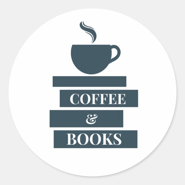 Coffe and books Sticker (Front)